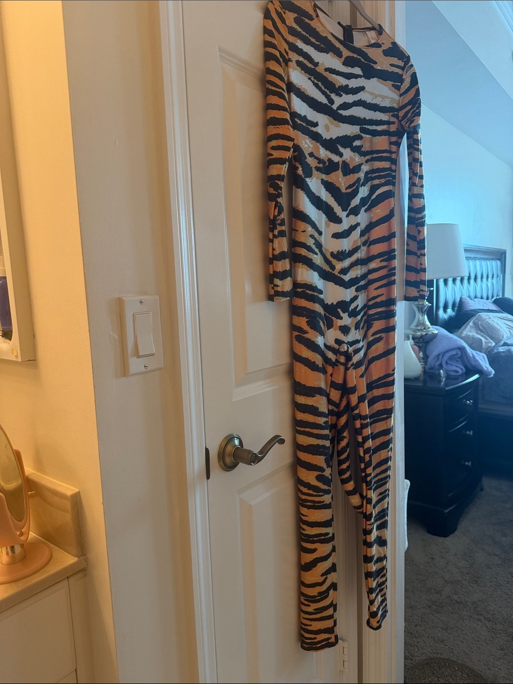 Women’s Tiger-Print Jumpsuit - Orange/Black